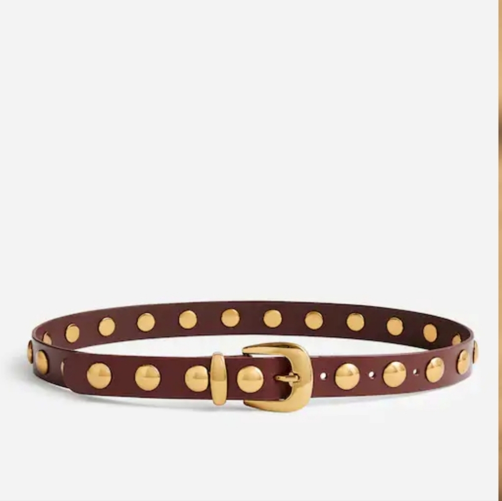 Madewell Brown Belt with Gold Accents